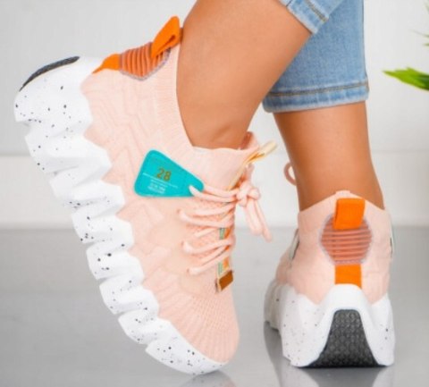 ModnyLook Buty Sportowe Skarpetkowe Pastelowo-Różowe wysokie Rozmiar 36 ModnyLook Buty Sportowe Skarpetkowe Pastelowo-Różowe wysokie Rozmiar 36
