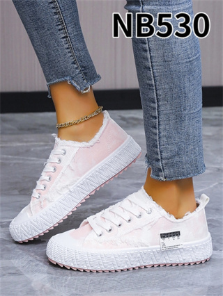 ModnyLook Różowe Damskie Trampki z Przetarciami